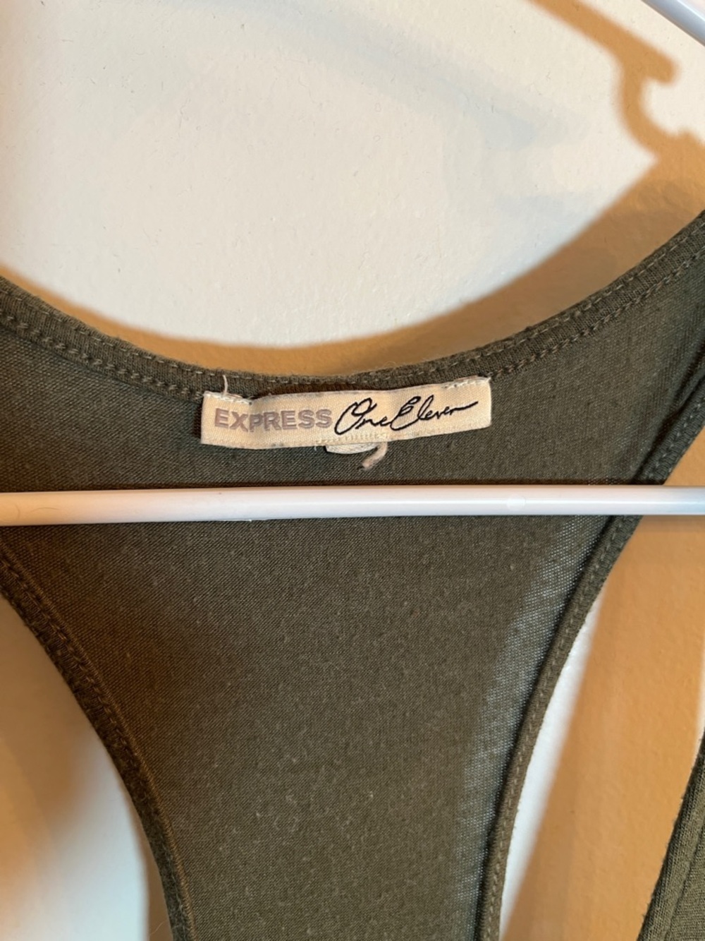 Express Olive Green Racerback Tank - Picture 2 of 7
